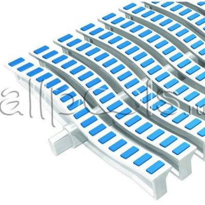 Решетка переливная ONDA радиал.уч., шир. 300 мм, выс. 30 мм, дл. 500 мм, цвет-бело-синий Решетка переливная ONDA радиал.уч., шир. 300 мм, выс. 30 мм, дл. 500 мм, цвет-бело-синий