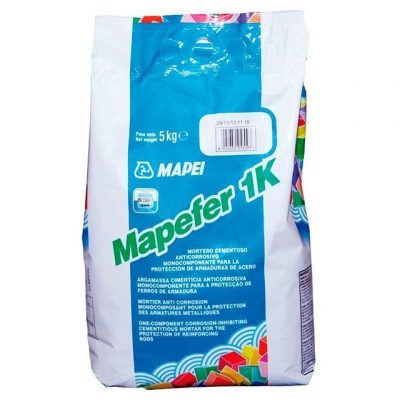 MAPEFER 1K, состав д/антикоррозионной обработки арматуры при санации ж/б, 5 кг MAPEFER 1K, состав д/антикоррозионной обработки арматуры при санации ж/б, 5 кг