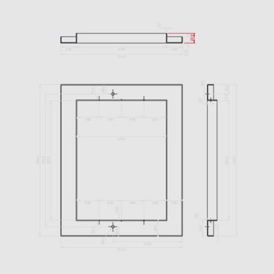 Накладка из нерж. стали AISI 316, для скиммера OCEAN V4A, 211,7x264 мм чертеж, схема Allpools Накладка из нерж. стали AISI 316, для скиммера OCEAN V4A, 211,7x264 мм чертеж, схема Allpools
