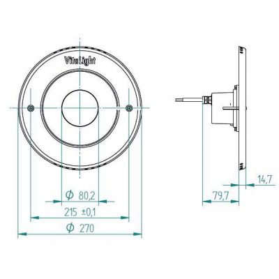 Прожектор 15 Power LED 2.0, 40 Вт, 24В DC, круг 270 мм, V4A, монох. 6000К, 5 м кабель 2x1,5 мм2, RG чертеж, схема Allpools Прожектор 15 Power LED 2.0, 40 Вт, 24В DC, круг 270 мм, V4A, монох. 6000К, 5 м кабель 2x1,5 мм2, RG чертеж, схема Allpools