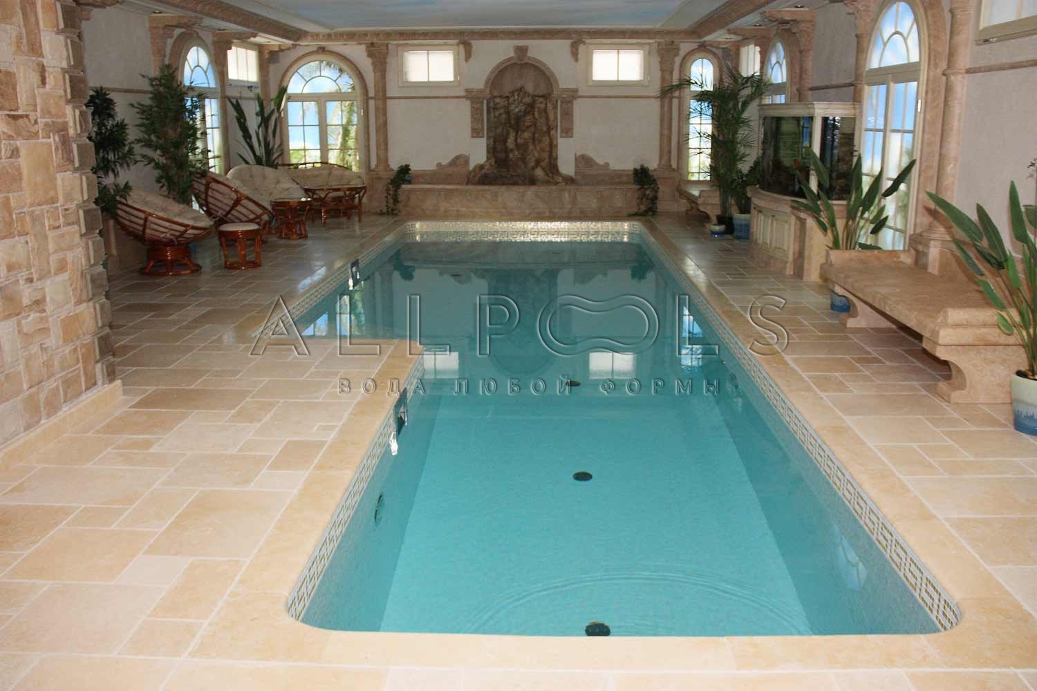 Реконструкция частного бассейна. Результат реконструкции бассейна и помещения (фото После)